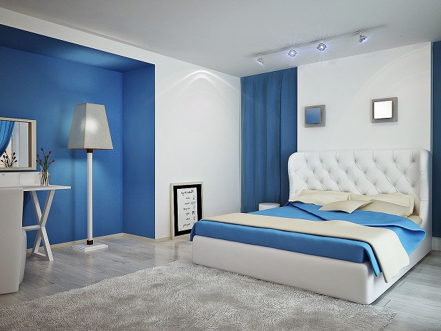 Phòng ngủ màu xanh nước biển