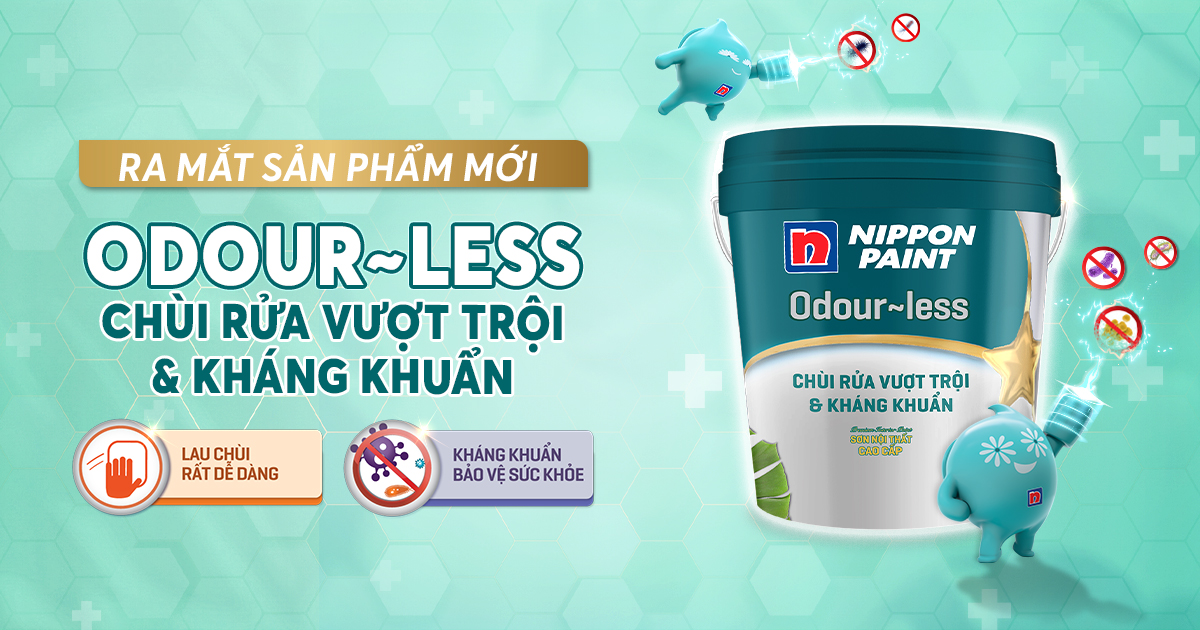 Sơn Nippon Odour-less Chùi Rửa Vượt Trội & Kháng Khuẩn