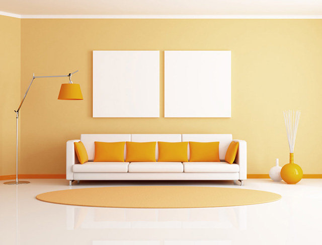 Phòng khách sơn màu vàng thể hiện tính cách gần gũi, thân thiện của gia chủ