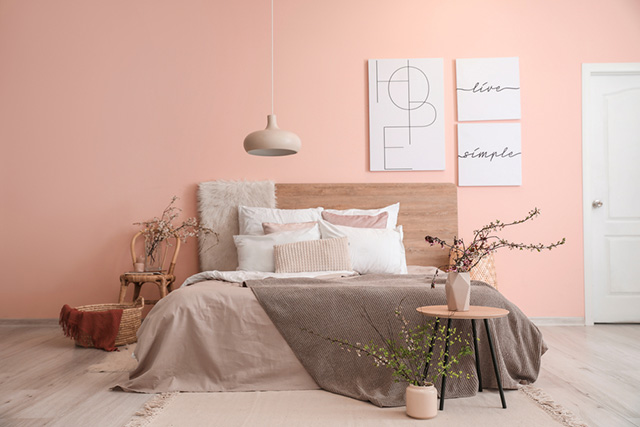 Phòng ngủ sơn màu hồng (mã màu NP R 2365P)