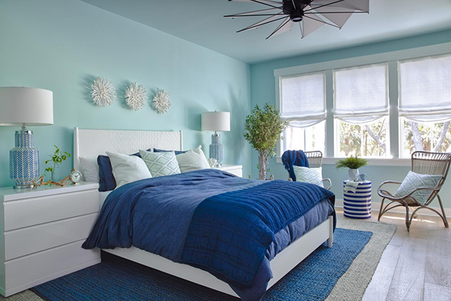 Phòng ngủ sơn màu xanh dương (mã màu NP PB 2816P)