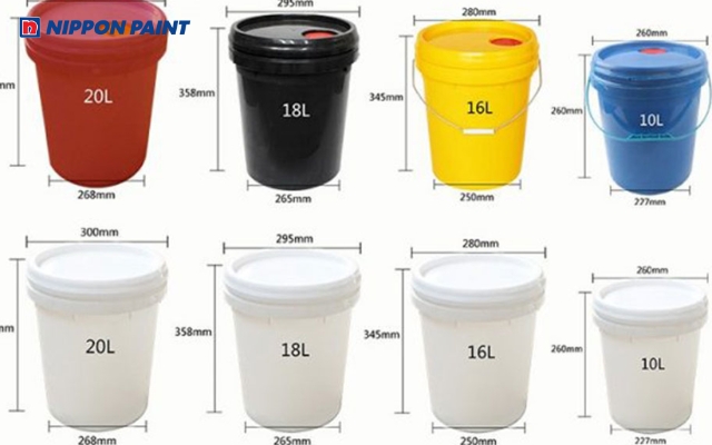 Dung tích thùng 18L là được sử dụng rộng rãi trong các công trình lớn