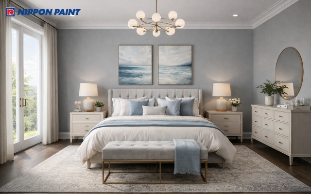 Phòng ngủ dịu nhẹ đón ánh nắng tươi mát