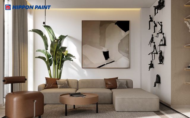 Sơn màu nâu phòng khách hợp mệnh với Mậu Thân 1968