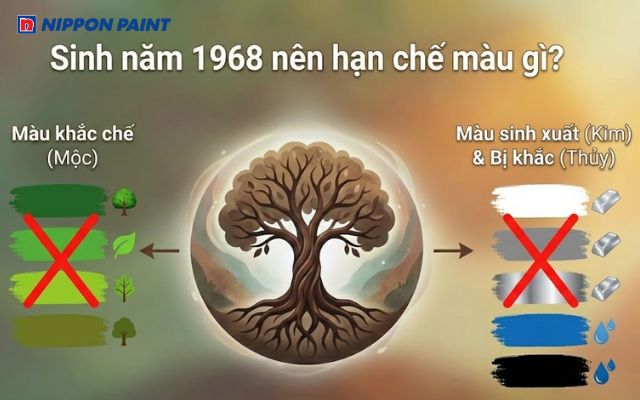 Sinh năm 1968 sẽ hạn chế những màu nào?