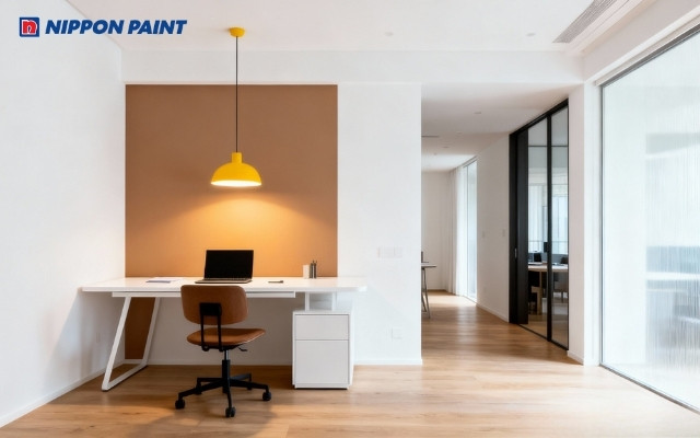 Tông cam đất và trắng, giúp kích thích sự sáng tạo