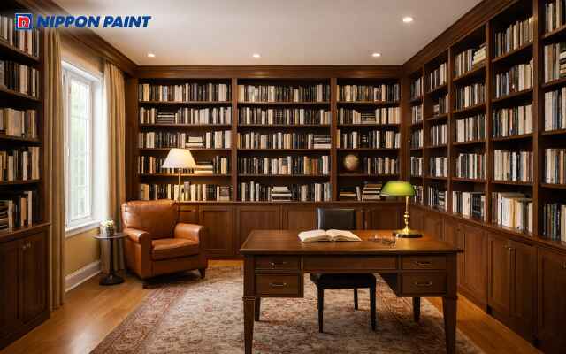 Tông gỗ nâu ấm cổ điển giúp tăng cảm giác vững vàng, tụ khí và ấm không gian