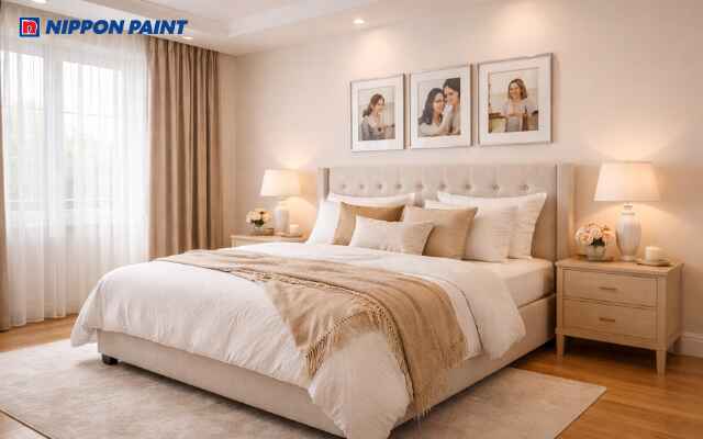 Gam trung tính be ấm và kem giúp tạo không khí êm ái, và tăng cảm giác ấm nhà