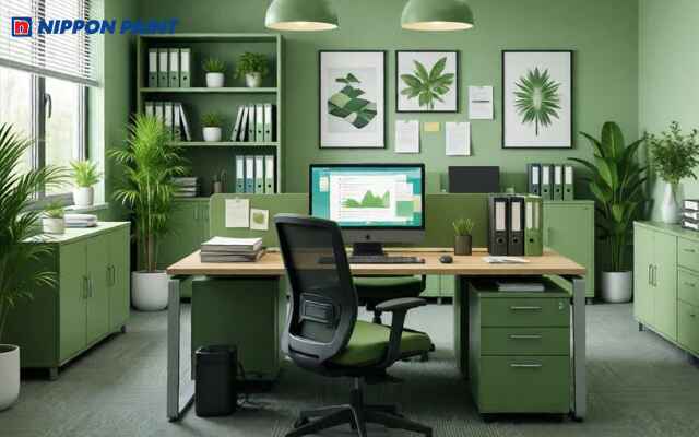 Không gian phòng làm việc xanh mát, yên tĩnh, hỗ trợ sự tập trung lâu dài