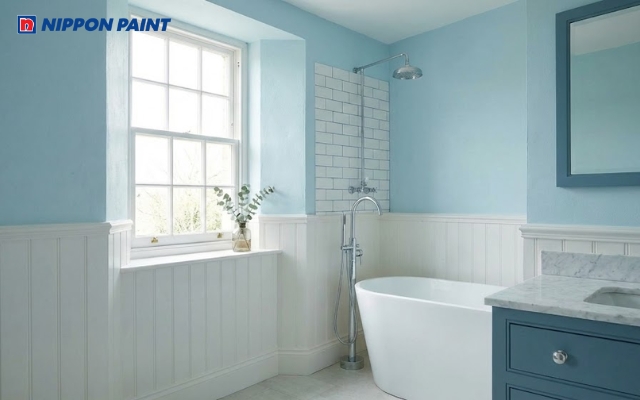 Sơn tường màu xanh biển mang đậm hơi thở của thiên nhiên