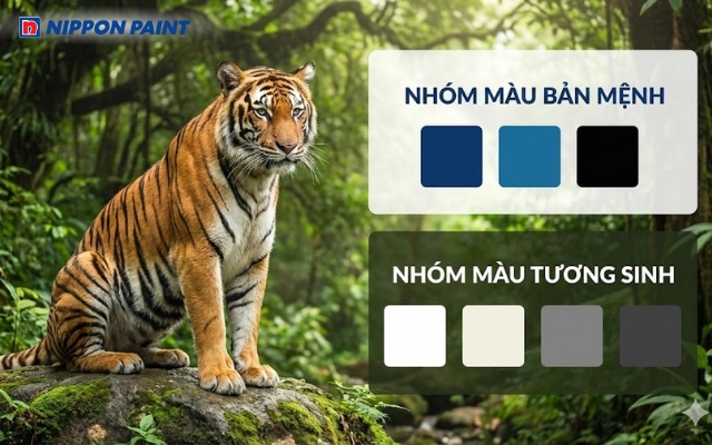 Nhóm màu tương hợp với gia chủ sinh năm 1974