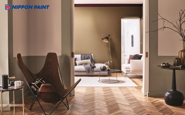 Phòng làm việc màu nâu trầm, tạo sự ổn định và chuyên nghiệp