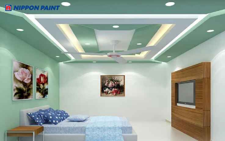 Phòng ngủ dễ chịu với màu xanh pastel