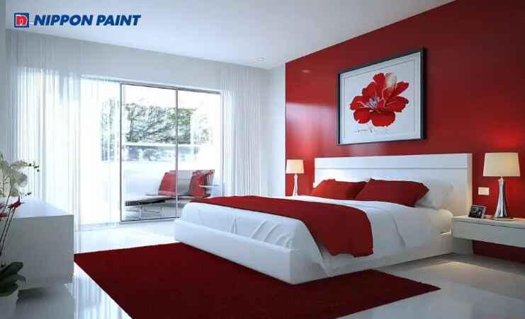 Màu đỏ giúp phòng ngủ trông ấn tượng hơn bao giờ hết