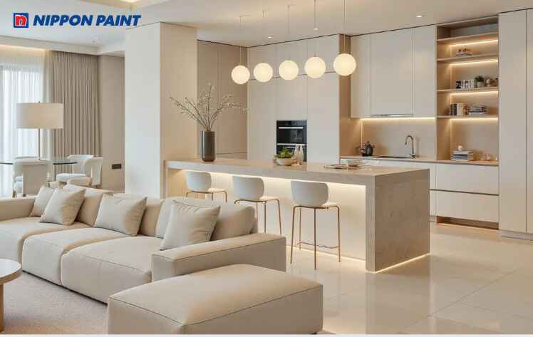 Màu be sáng giúp tạo không gian sạch sẽ