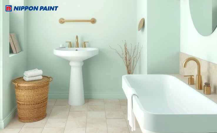 Phòng tắm tuy đơn giản nhưng tạo cảm giác thoải mái