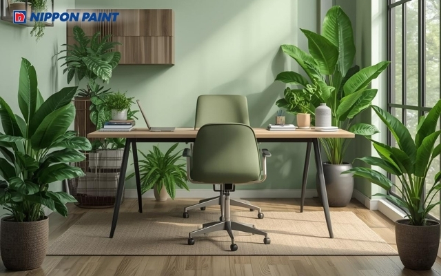 Xanh nhạt giúp tăng khả năng tập trung và tạo cảm giác bình tĩnh khi làm việc