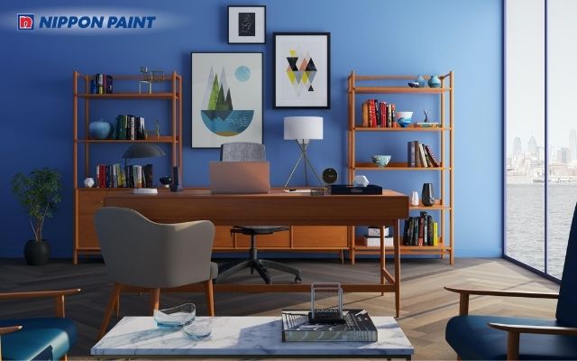 Xanh dương tạo cảm giác dễ chịu, giúp không gian làm việc luôn tỉnh táo và rõ ràng