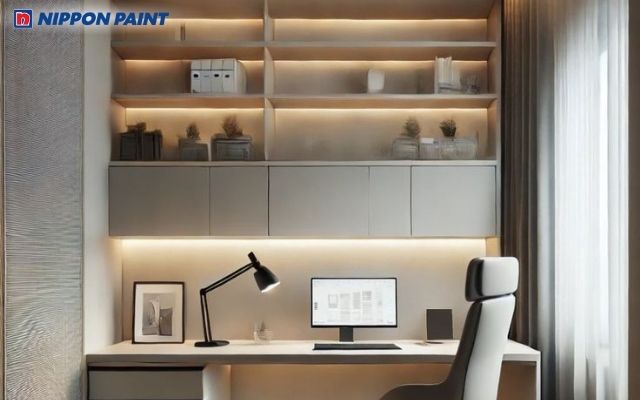 Phòng làm việc xám thanh lịch