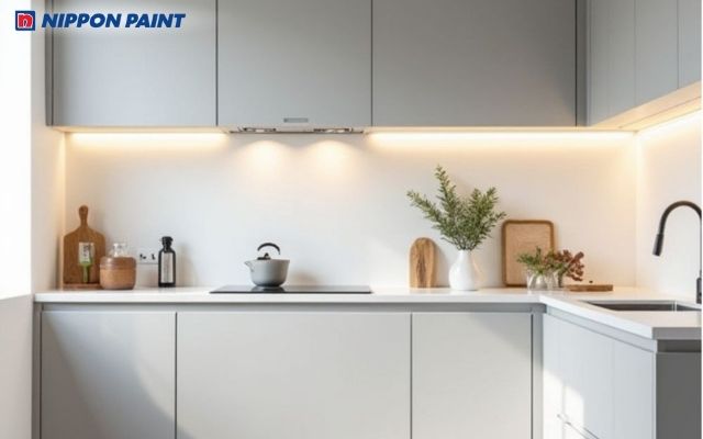 Phòng bếp ghi sáng tối giản