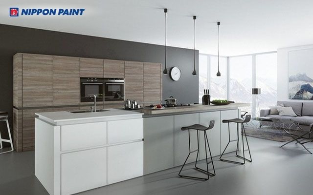 Bếp xám tinh tế, hiện đại, phù hợp phong cách tối giản