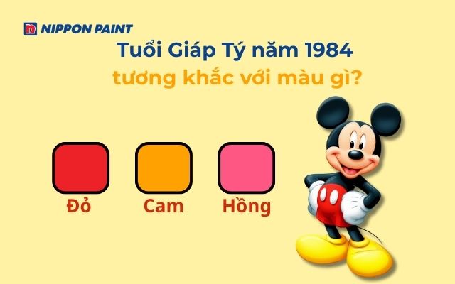 Sinh năm 1984 tương khắc với các màu đỏ, hồng, cam, tím thuộc hành Hỏa
