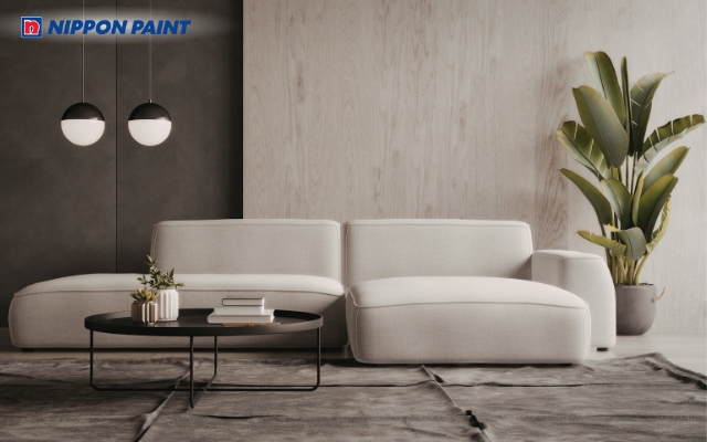 Ghi sáng cùng trắng sữa, mang đến phòng khách hài hòa và chuẩn phong thủy