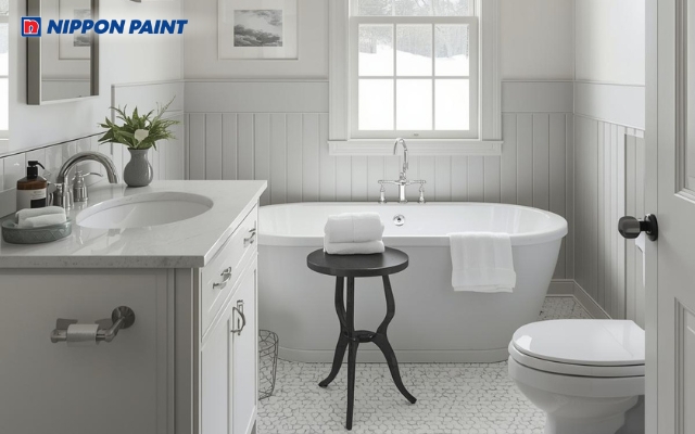 Trắng sữa kết hợp ghi sáng, tạo cảm giác thư giãn và dễ chịu