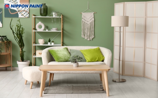 Xanh bộ đội pha kem ấm tạo không gian nghiêm túc nhưng không nặng nề