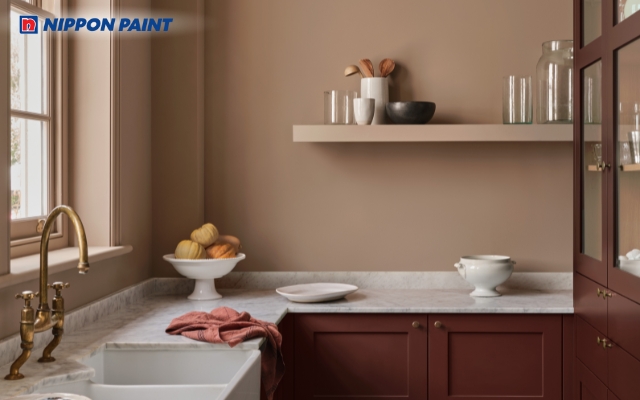 Nâu gỗ tạo chiều sâu, giữ lửa ấm và cảm giác bền vững cho gia đình