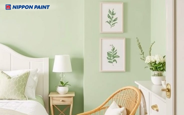 Xanh lá pastel giúp xua tan mệt mỏi và tạo sự cân bằng tuyệt vời cho bản mệnh Hỏa