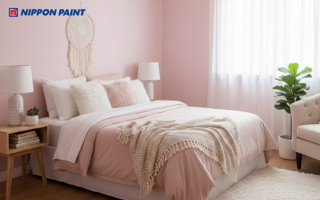 Màu hồng pastel giúp phòng ngủ Đinh Mão cân bằng năng lượng