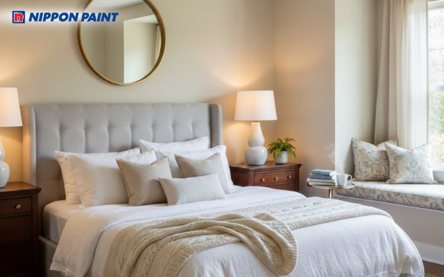 Sắc kem êm dịu, kiến tạo phòng ngủ ấm áp và dễ chịu dài lâu