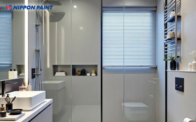 Sắc trắng xám giúp không gian thêm tinh tế