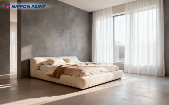 Phòng ngủ xám nhạt thư giãn, tạo giấc ngủ sâu cho gia chủ mệnh Kim 1993