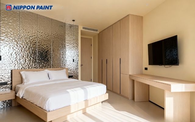 Phòng ngủ màu be nhẹ nhàng, yên bình, hợp phong thủy