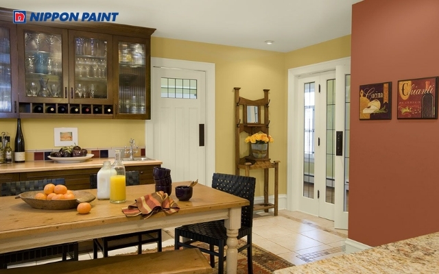 Thiết kế hài hòa giúp khu vực nấu nướng luôn tươi mới và giàu năng lượng