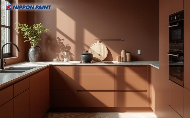 Sử dụng tông màu nâu kết hợp cùng ánh sáng tự nhiên mang lại vẻ đẹp thanh lịch