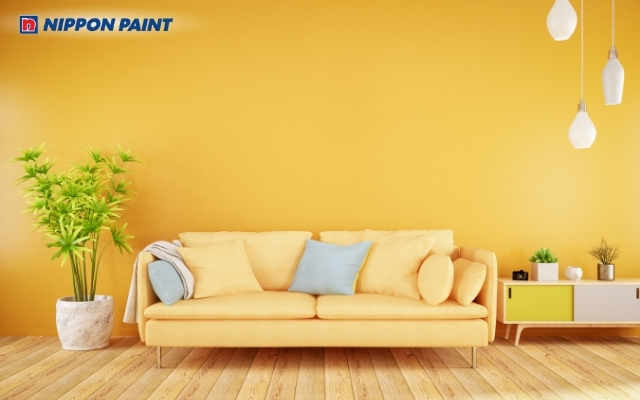 Thiết kế nổi bật với màu vàng, tạo chiều sâu thị giác và cảm giác ổn định lâu dài