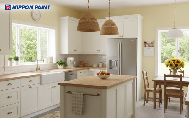 Phối sắc tinh tế mang lại cảm giác đủ đầy và thoải mái khi nấu ăn