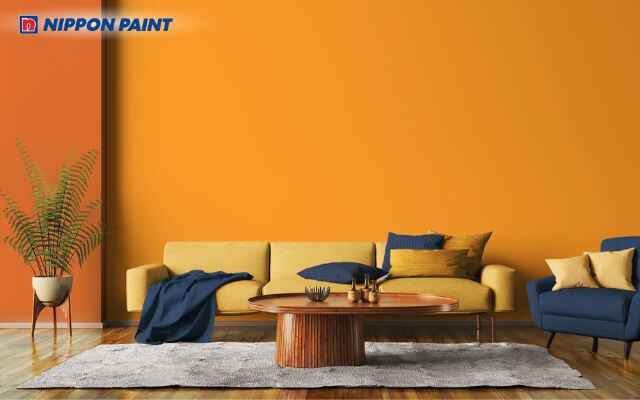 Vàng đất pha ánh cam làm không gian thêm sinh khí và cảm giác thịnh vượng