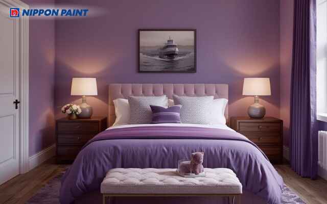 Tím lavender nhẹ giúp cân bằng cảm xúc và tạo sự bình yên khi nghỉ ngơi