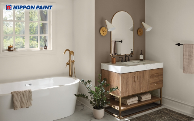 Tông ghi bạc cùng nâu mang lại cảm giác sang trọng, mát mẻ