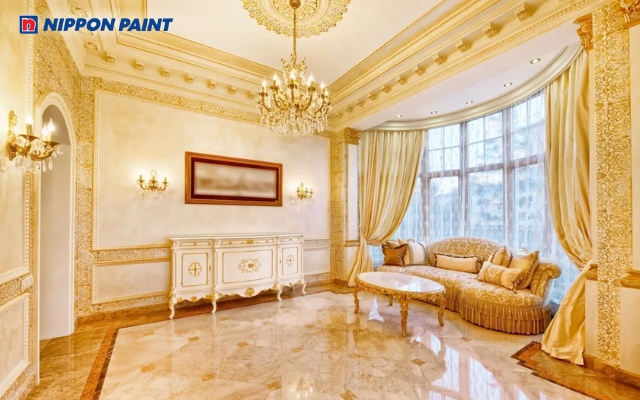 Gam màu vàng champagne, tạo cảm giác hiện đại và ấm cúng