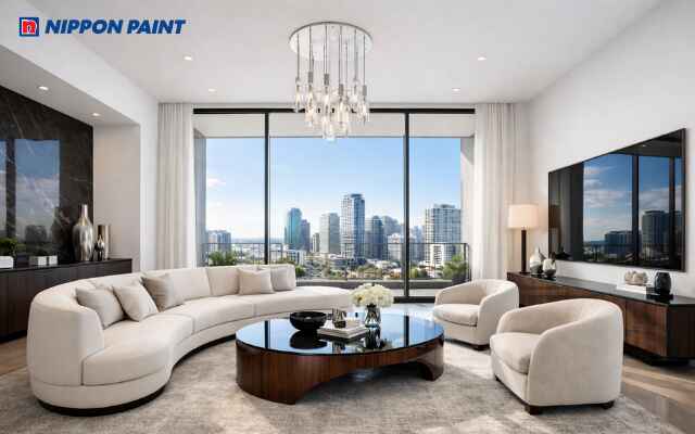 Màu trắng kem giúp gia chủ mở rộng phòng khách, hút tài lộc, an yên dài lâu mỗi ngày