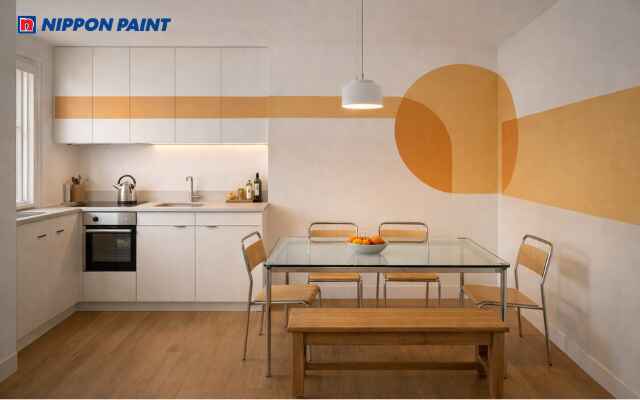 Màu cam đất giúp kích thích vị giác, tăng may mắn, tụ khí tốt cho bếp