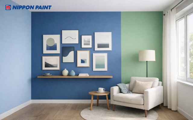 Xanh dương phối xanh bạc hà đẹp mát mắt nhẹ nhàng, giúp gia chủ dịu đầu, mở vận may