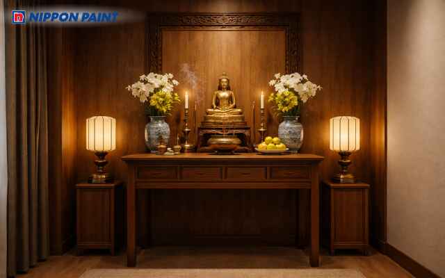 Be sáng phối nâu trầm đẹp thanh tịnh hài hòa, gia đạo yên ổn, lòng nhẹ an nhiên