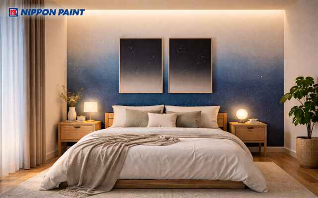 Xanh đêm phối be và ánh vàng đẹp giúp nạp năng lượng, gặp may