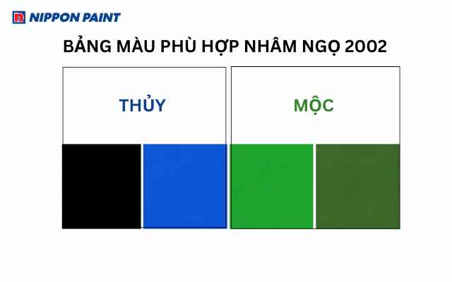 Nhâm Ngọ 2002 hợp Đen, Xanh dương, Xanh lá, Xanh rêu giúp tăng vượng khí, cân bằng cảm xúc
